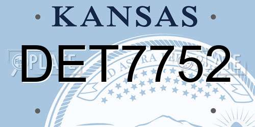 DET7752 Kansas License Plate