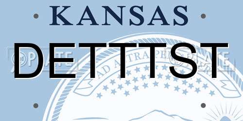 DETTTST Kansas License Plate