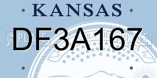 DF3A167 Kansas License Plate