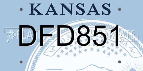 DFD851 Kansas License Plate