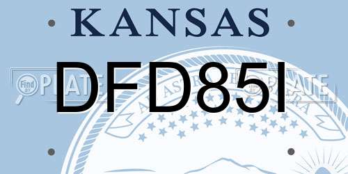 DFD85I Kansas License Plate