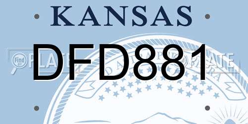 DFD881 Kansas License Plate
