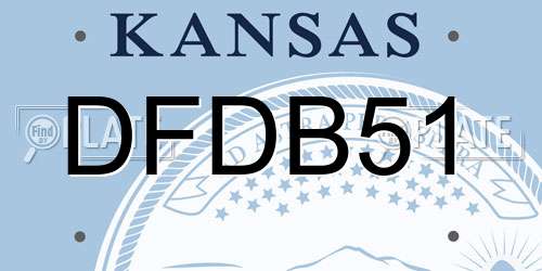 DFDB51 Kansas License Plate