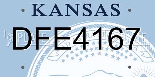 DFE4167 Kansas License Plate