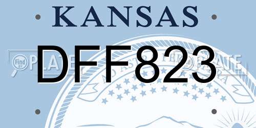 DFF823 Kansas License Plate