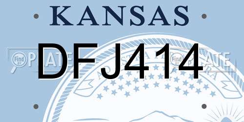DFJ414 Kansas License Plate