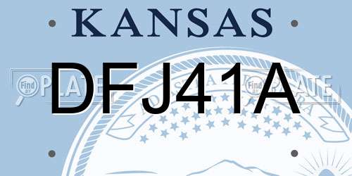 DFJ41A Kansas License Plate