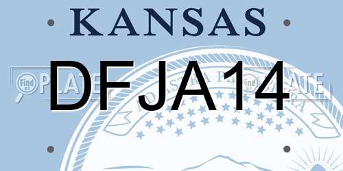 DFJA14 Kansas License Plate