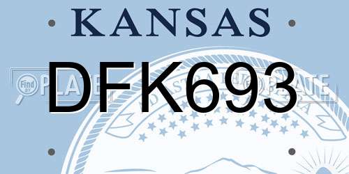 DFK693 Kansas License Plate