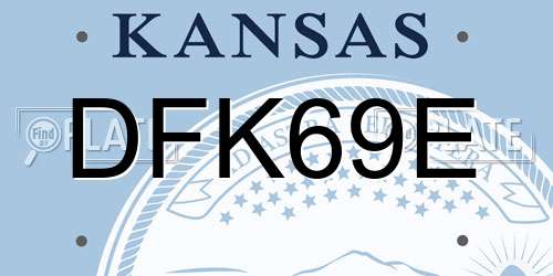 DFK69E Kansas License Plate