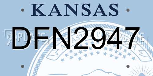 DFN2947 Kansas License Plate
