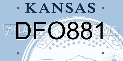 DFO881 Kansas License Plate