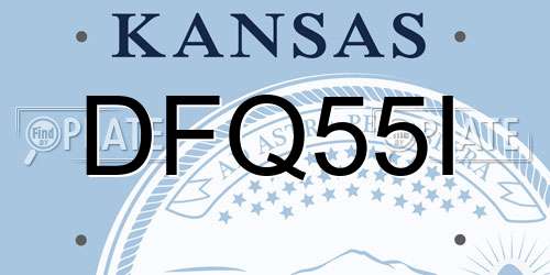 DFQ55I Kansas License Plate