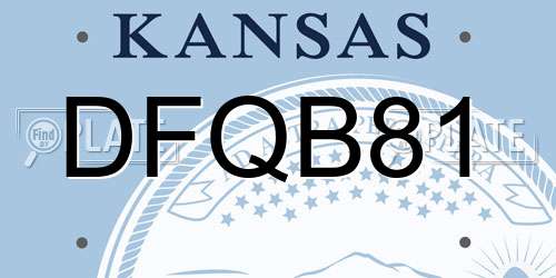 DFQB81 Kansas License Plate