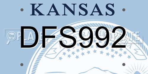 DFS992 Kansas License Plate