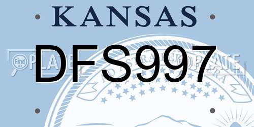 DFS997 Kansas License Plate
