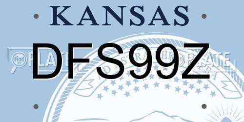 DFS99Z Kansas License Plate