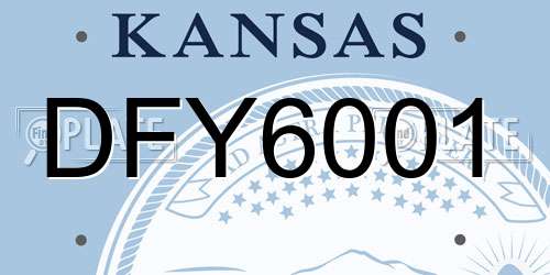 DFY6001 Kansas License Plate