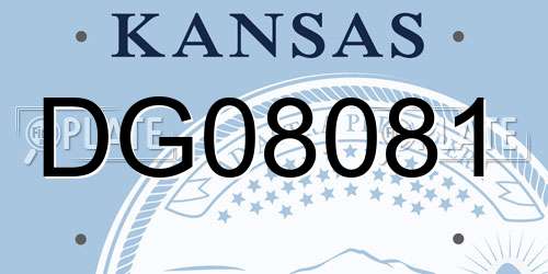 DG08081 Kansas License Plate