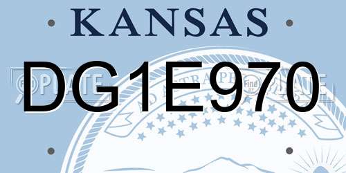 DG1E970 Kansas License Plate