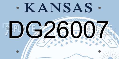 DG26007 Kansas License Plate