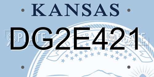 DG2E421 Kansas License Plate