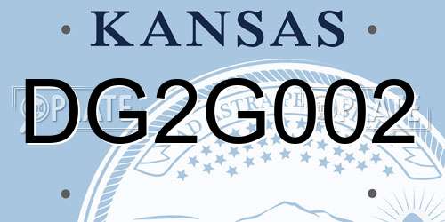 DG2G002 Kansas License Plate