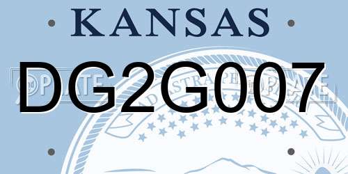 DG2G007 Kansas License Plate