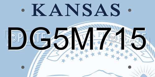 DG5M715 Kansas License Plate