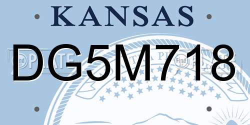 DG5M718 Kansas License Plate