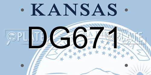 DG671 Kansas License Plate