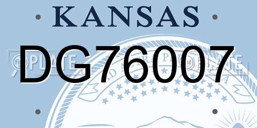 DG76007 Kansas License Plate