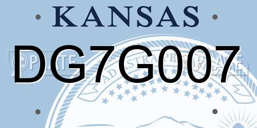 DG7G007 Kansas License Plate
