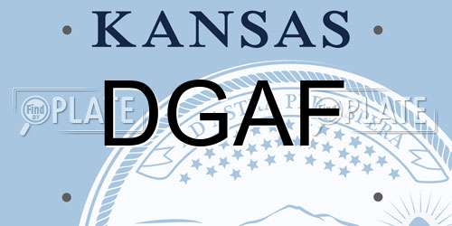 DGAF Kansas License Plate