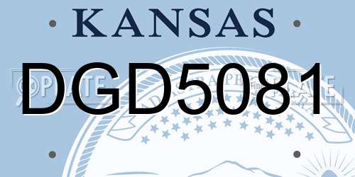 DGD5081 Kansas License Plate