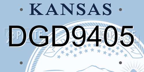 DGD9405 Kansas License Plate