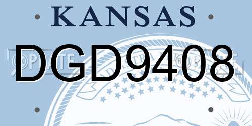 DGD9408 Kansas License Plate