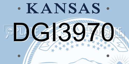 DGI3970 Kansas License Plate