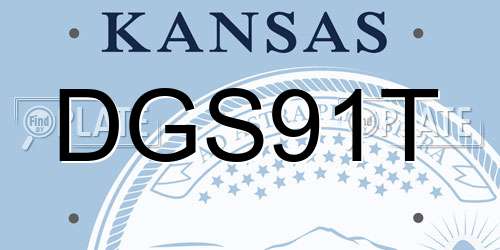 DGS91T Kansas License Plate