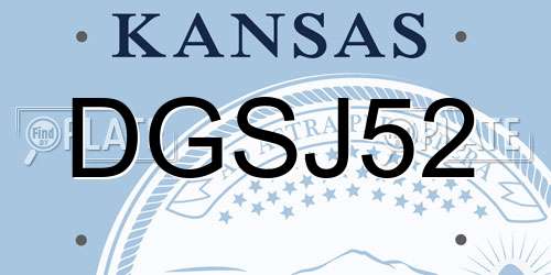 DGSJ52 Kansas License Plate