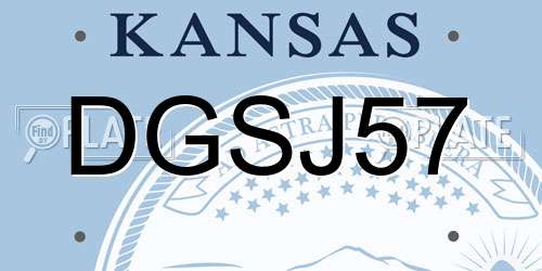 DGSJ57 Kansas License Plate
