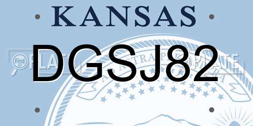 DGSJ82 Kansas License Plate