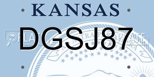 DGSJ87 Kansas License Plate