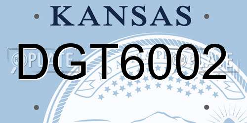 DGT6002 Kansas License Plate