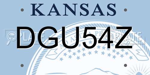 DGU54Z Kansas License Plate