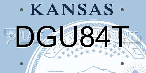 DGU84T Kansas License Plate
