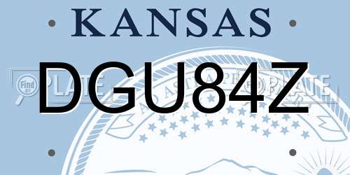 DGU84Z Kansas License Plate