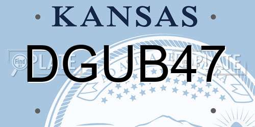 DGUB47 Kansas License Plate