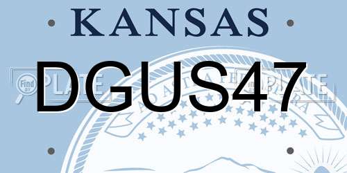 DGUS47 Kansas License Plate