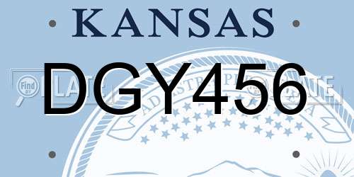 DGY456 Kansas License Plate